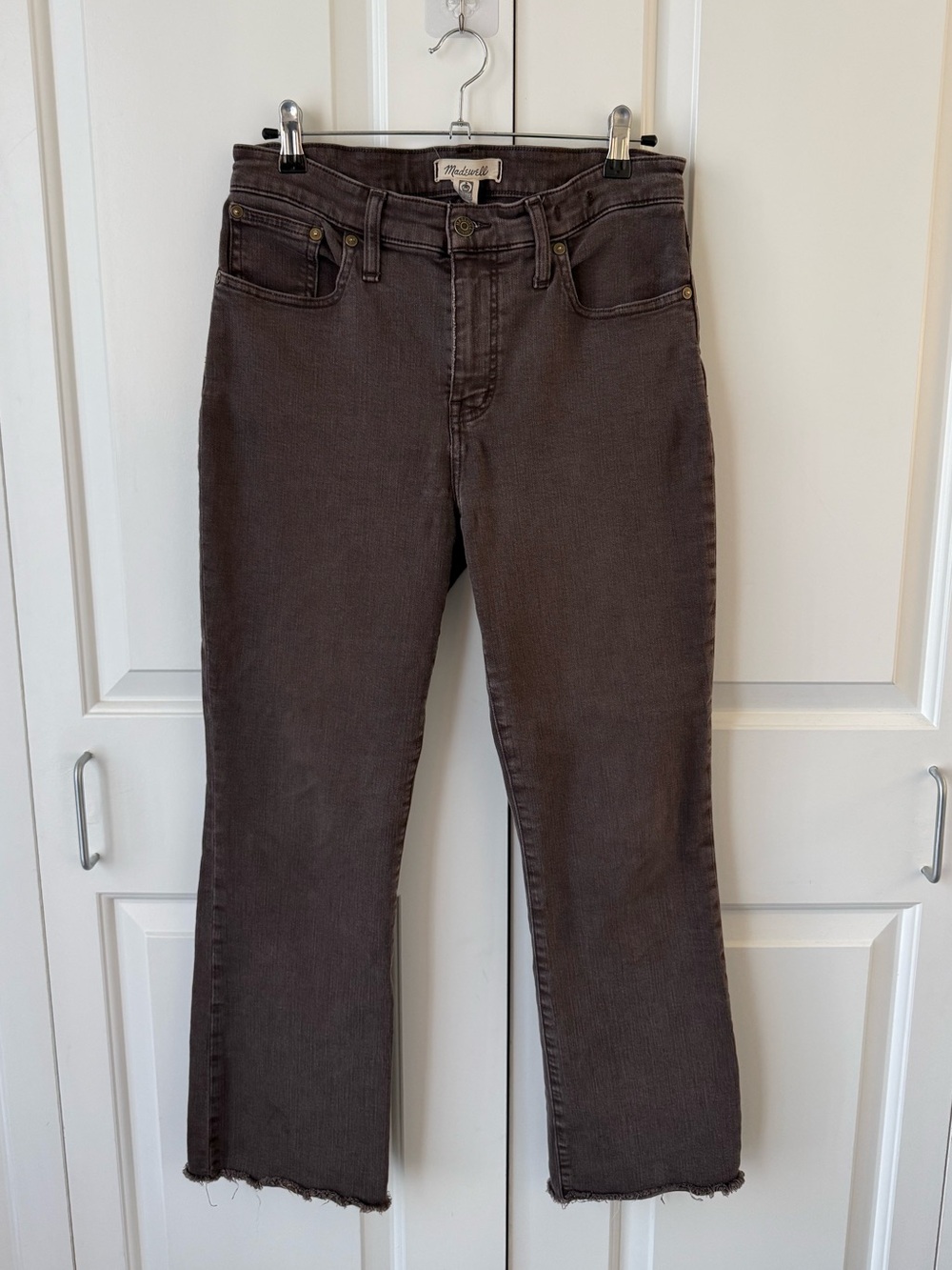 Madewell Kick Out Crop Jeans Raw Hem Size 28"